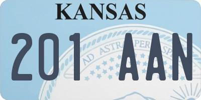 KS license plate 201AAN