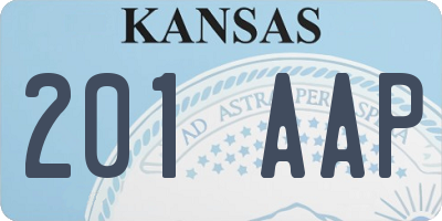 KS license plate 201AAP