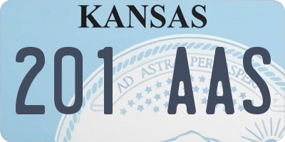 KS license plate 201AAS