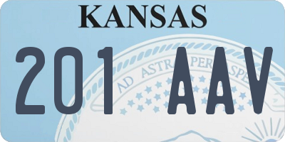 KS license plate 201AAV