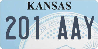 KS license plate 201AAY