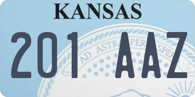 KS license plate 201AAZ
