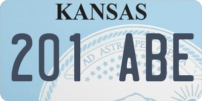 KS license plate 201ABE