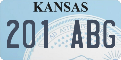 KS license plate 201ABG