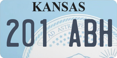 KS license plate 201ABH