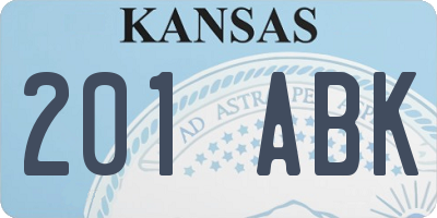 KS license plate 201ABK
