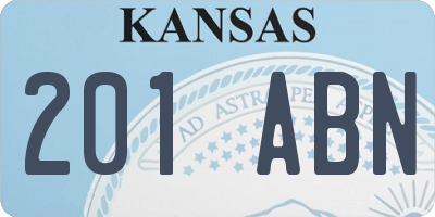 KS license plate 201ABN
