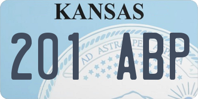 KS license plate 201ABP