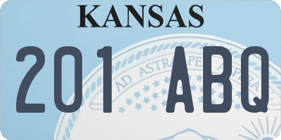 KS license plate 201ABQ