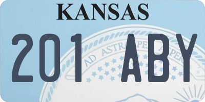 KS license plate 201ABY