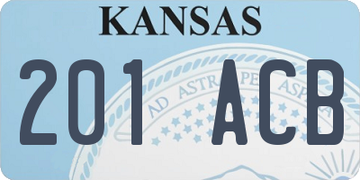 KS license plate 201ACB
