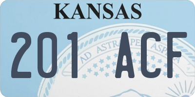KS license plate 201ACF