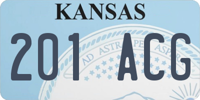 KS license plate 201ACG