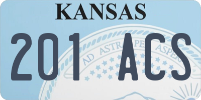 KS license plate 201ACS