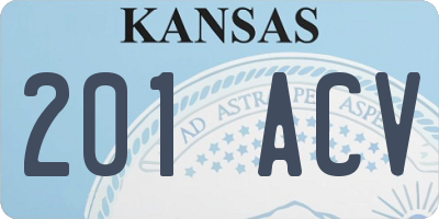 KS license plate 201ACV
