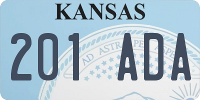 KS license plate 201ADA