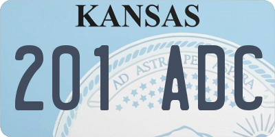 KS license plate 201ADC