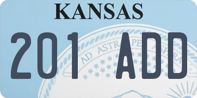 KS license plate 201ADD