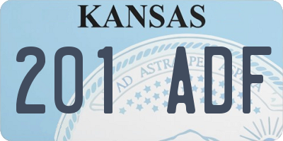 KS license plate 201ADF