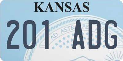 KS license plate 201ADG