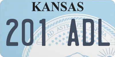 KS license plate 201ADL