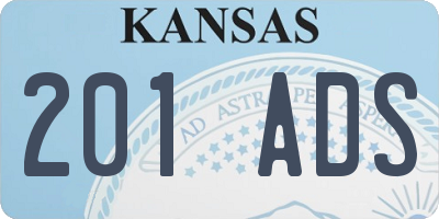 KS license plate 201ADS