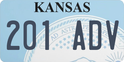 KS license plate 201ADV