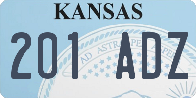 KS license plate 201ADZ