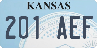 KS license plate 201AEF