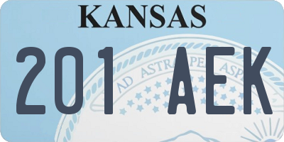 KS license plate 201AEK