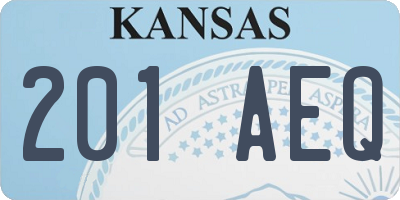 KS license plate 201AEQ