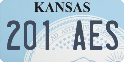 KS license plate 201AES