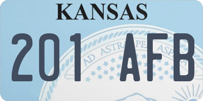 KS license plate 201AFB