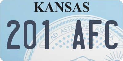 KS license plate 201AFC