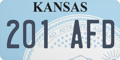 KS license plate 201AFD