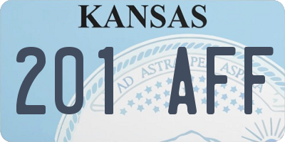 KS license plate 201AFF