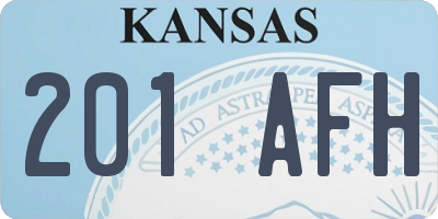KS license plate 201AFH