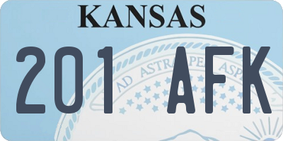 KS license plate 201AFK