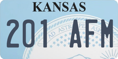 KS license plate 201AFM