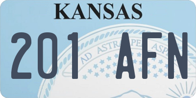 KS license plate 201AFN