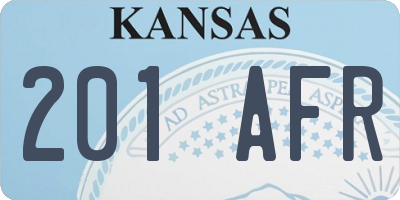 KS license plate 201AFR