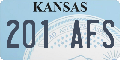 KS license plate 201AFS