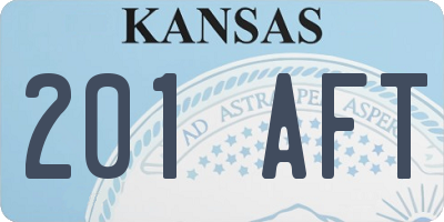 KS license plate 201AFT