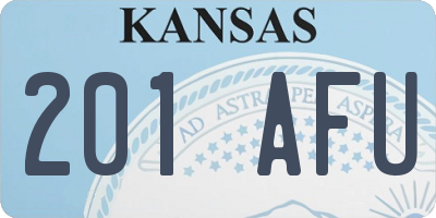 KS license plate 201AFU