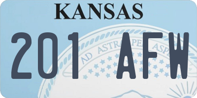 KS license plate 201AFW
