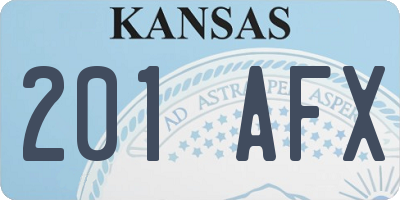 KS license plate 201AFX