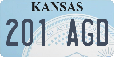 KS license plate 201AGD