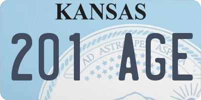 KS license plate 201AGE