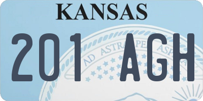 KS license plate 201AGH
