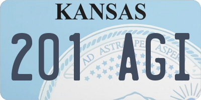 KS license plate 201AGI